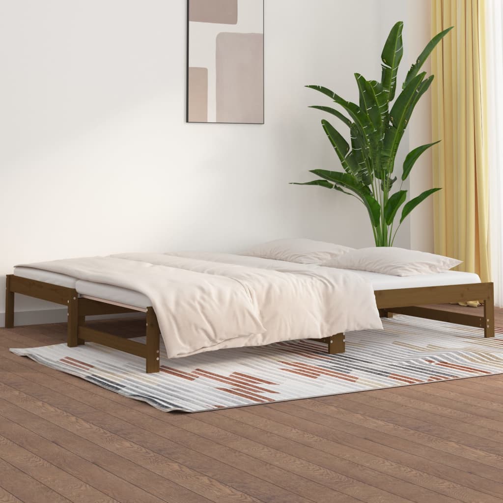 Sohvasänky ulosvedettävä hunajanrusk. 2x(80x200) cm täysi mänty - Sisustajankoti.fi