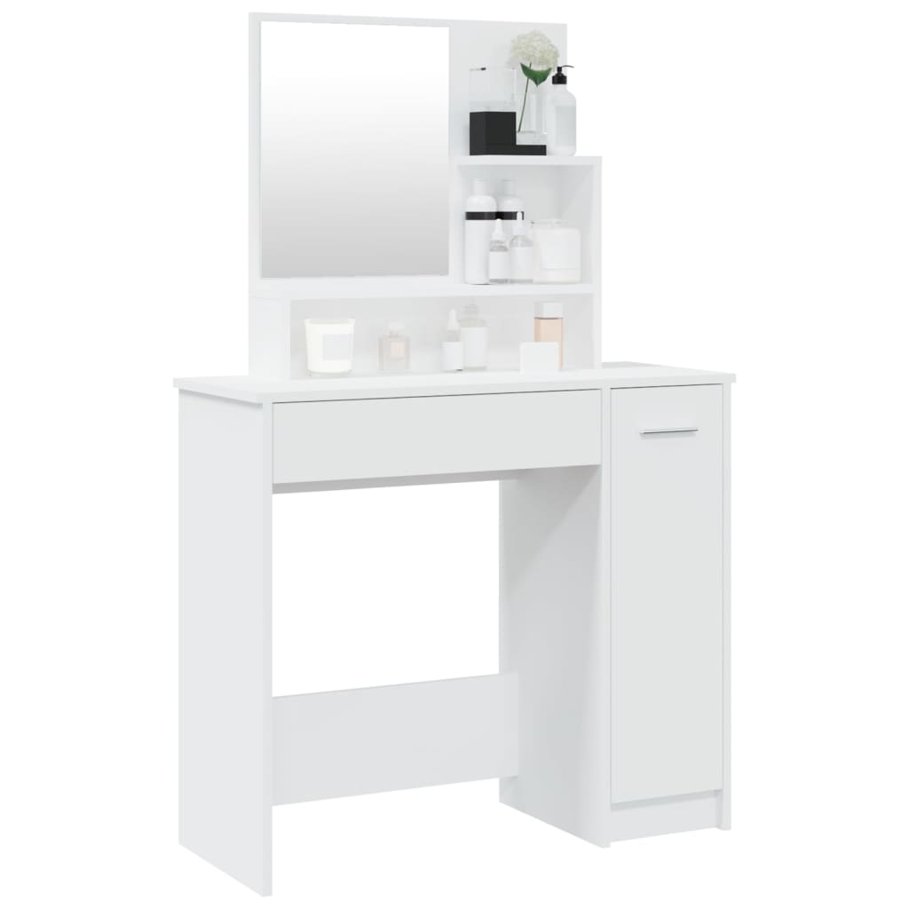 Peilipöytä valkoinen 86,5x35x136 cm - Sisustajankoti.fi