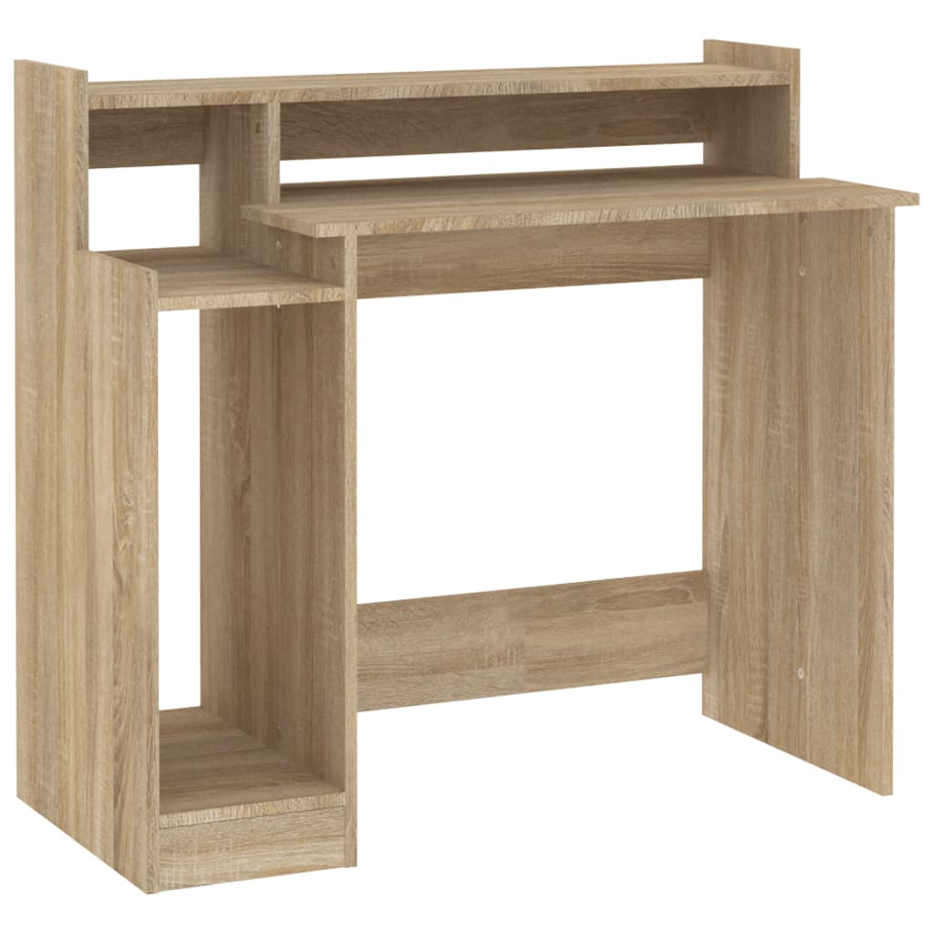 Työpöytä LED-valoilla Sonoma-tammi 97x45x90 cm tekninen puu - Sisustajankoti.fi