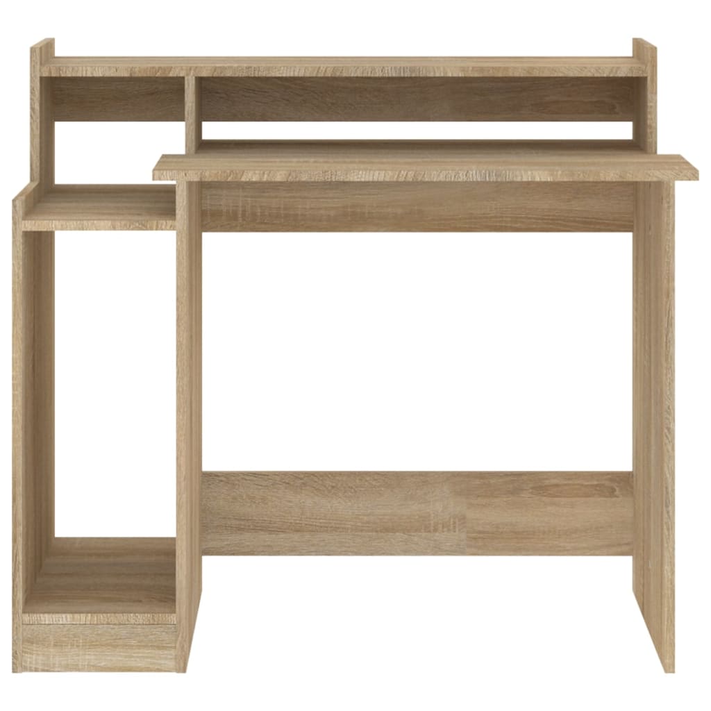 Työpöytä LED-valoilla Sonoma-tammi 97x45x90 cm tekninen puu - Sisustajankoti.fi