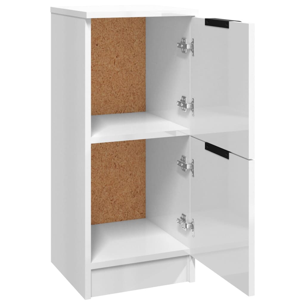 Senkit 2 kpl korkeakiilto valkoinen 30x30x70 cm tekninen puu - Sisustajankoti.fi