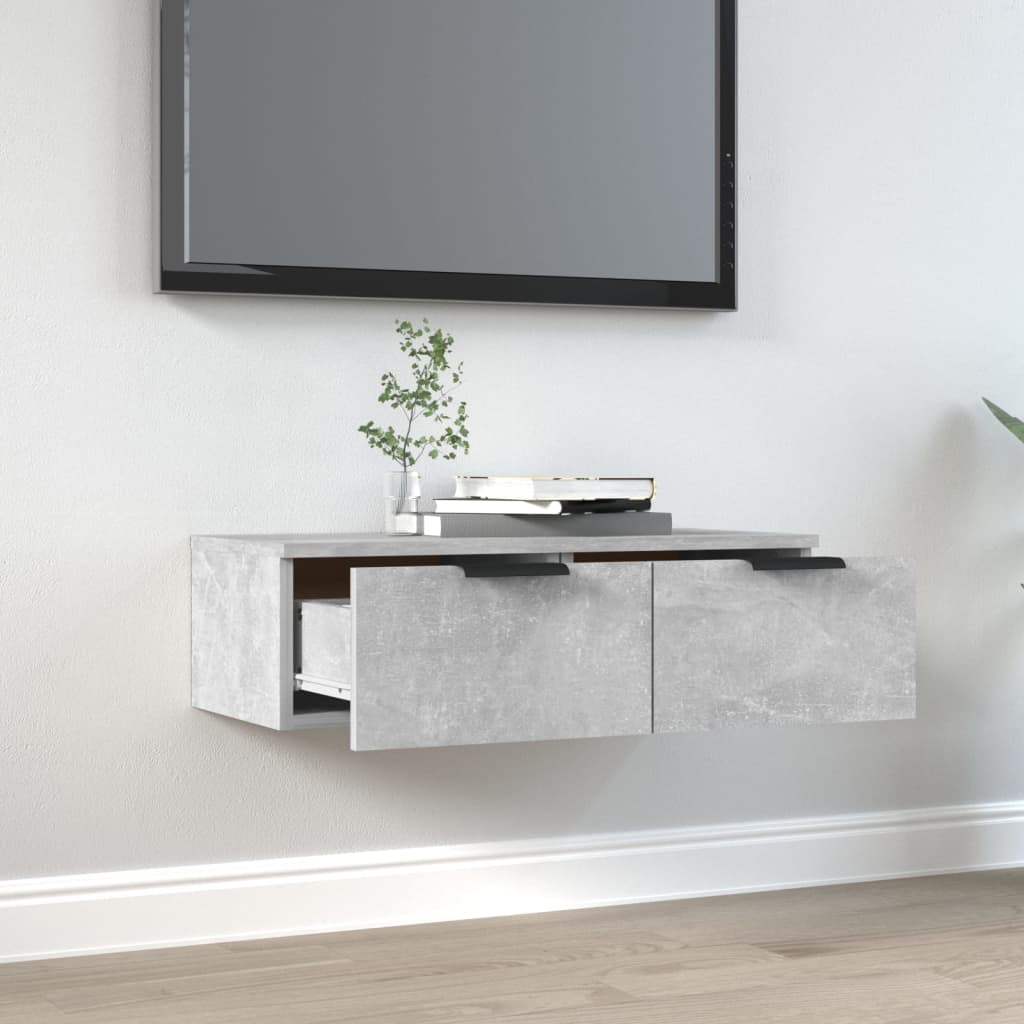 Seinäkaappi betoninharmaa 68x30x20 cm tekninen puu - Sisustajankoti.fi