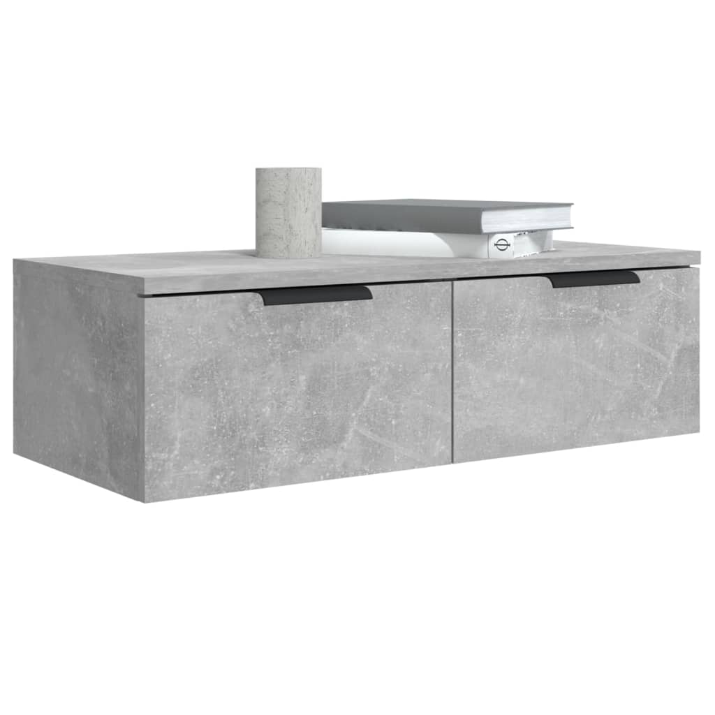 Seinäkaappi betoninharmaa 68x30x20 cm tekninen puu - Sisustajankoti.fi