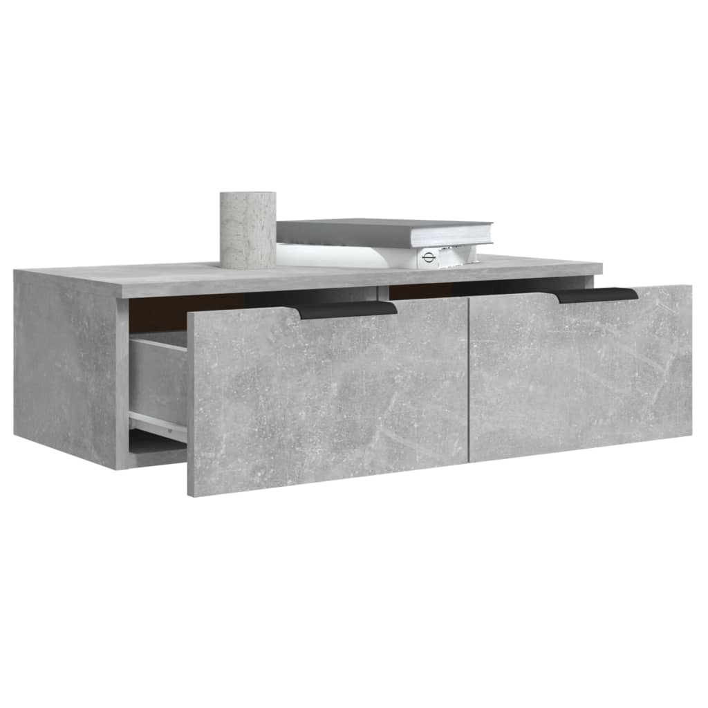 Seinäkaappi betoninharmaa 68x30x20 cm tekninen puu - Sisustajankoti.fi