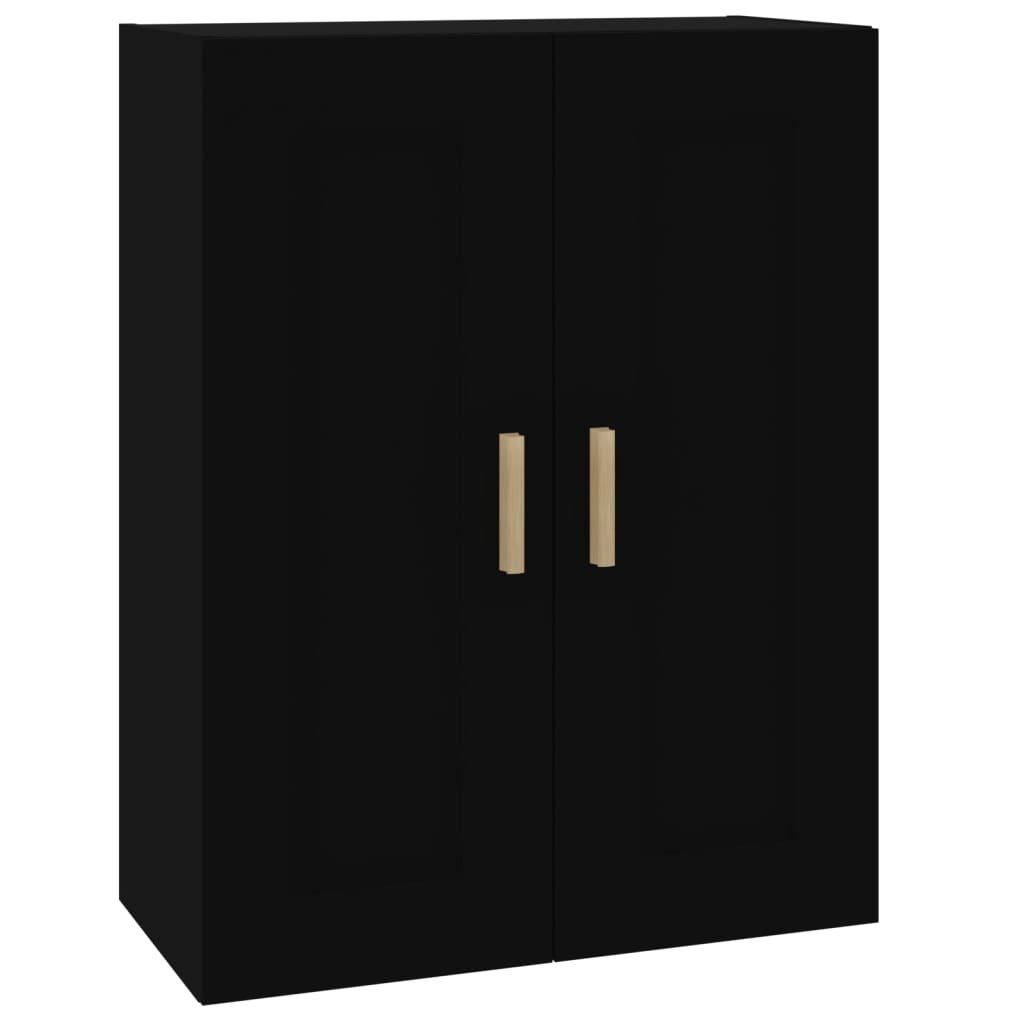 Seinäkaappi musta 69,5x32,5x90 cm tekninen puu - Sisustajankoti.fi