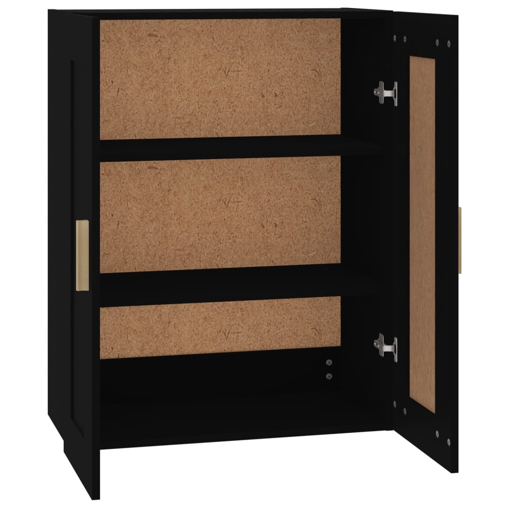 Seinäkaappi musta 69,5x32,5x90 cm tekninen puu - Sisustajankoti.fi
