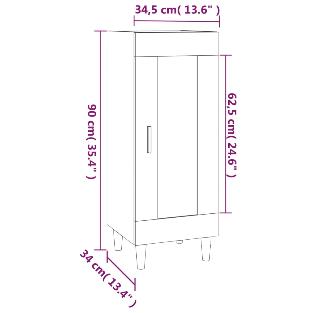 Senkki betoninharmaa 34,5x34x90 cm tekninen puu - Sisustajankoti.fi