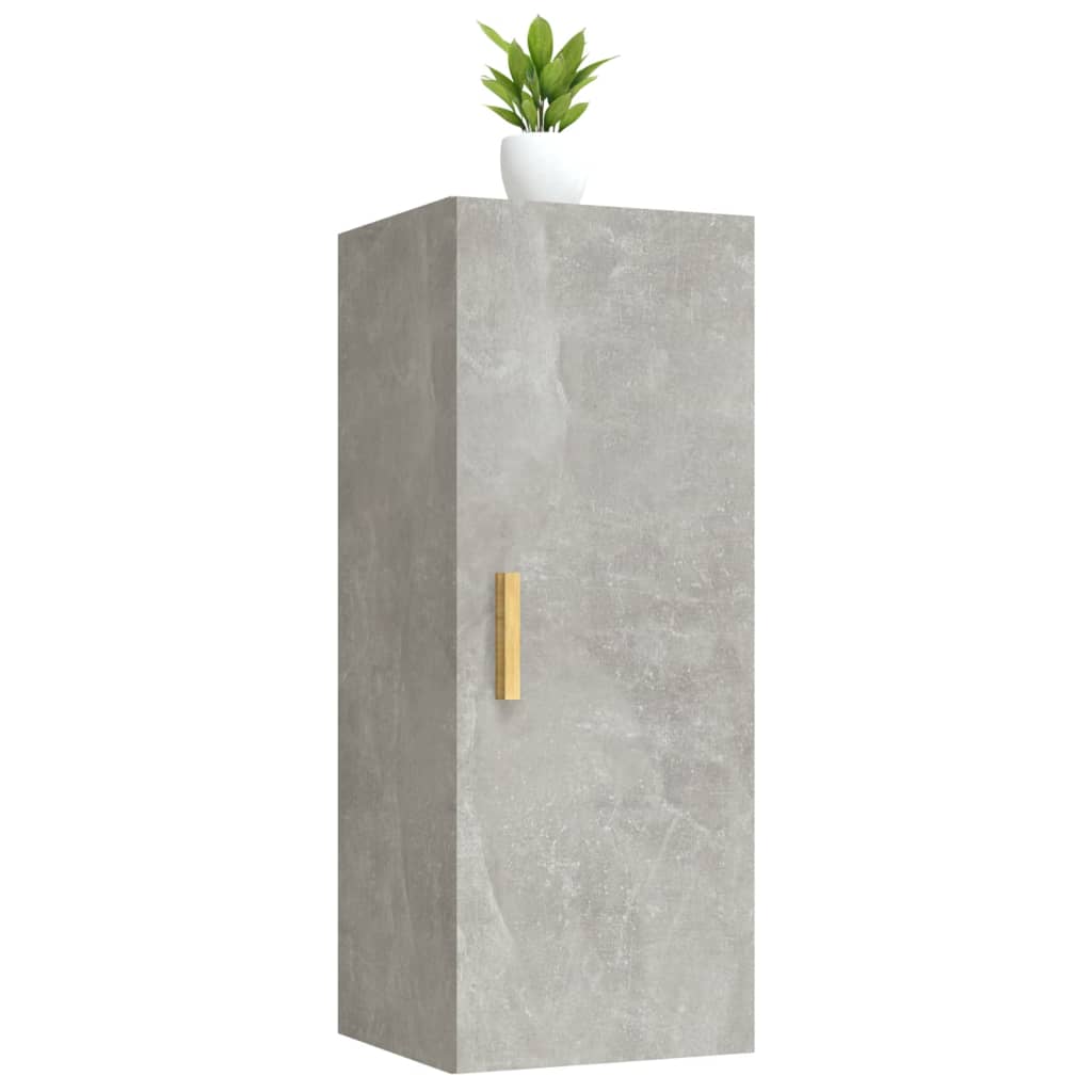 Seinäkaappi betoninharmaa 34,5x34x90 cm tekninen puu - Sisustajankoti.fi