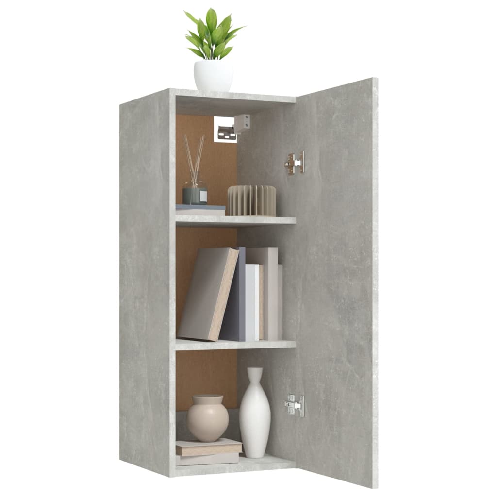 Riippuva seinäkaappi betoninharmaa 34,5x34x90 cm tekninen puu - Sisustajankoti.fi