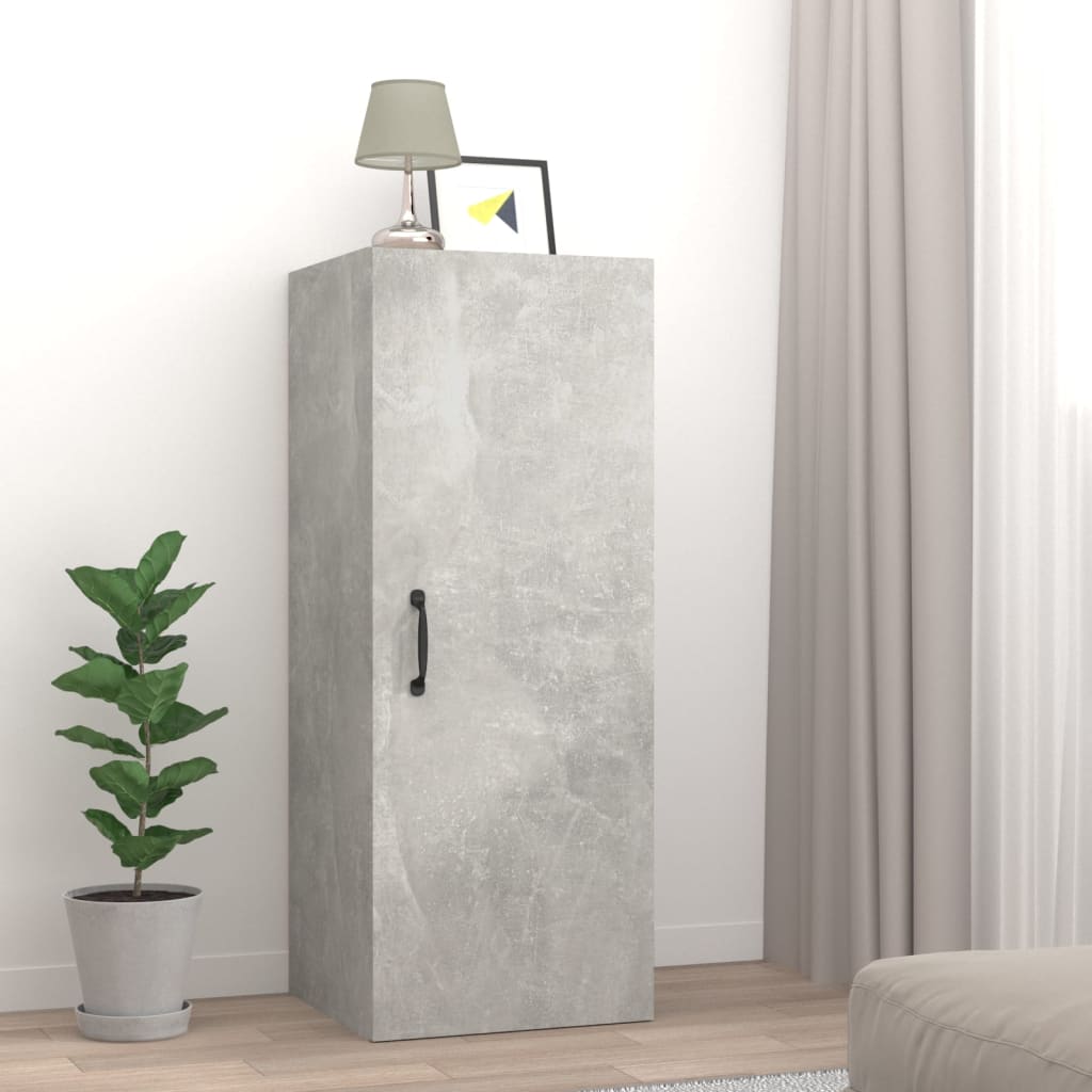 Riippuva seinäkaappi betoninharmaa 34,5x34x90 cm tekninen puu - Sisustajankoti.fi