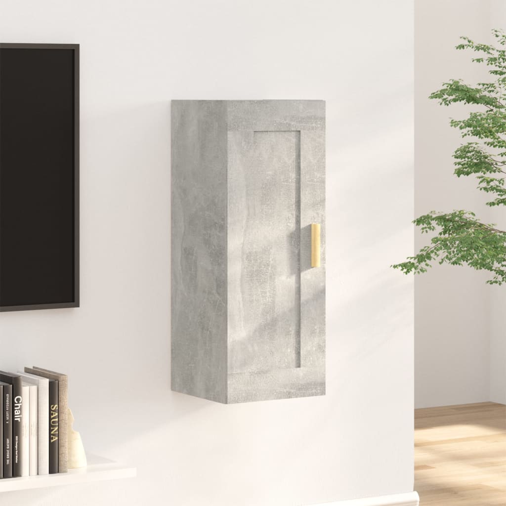 Seinäkaappi betoninharmaa 35x34x90 cm tekninen puu - Sisustajankoti.fi