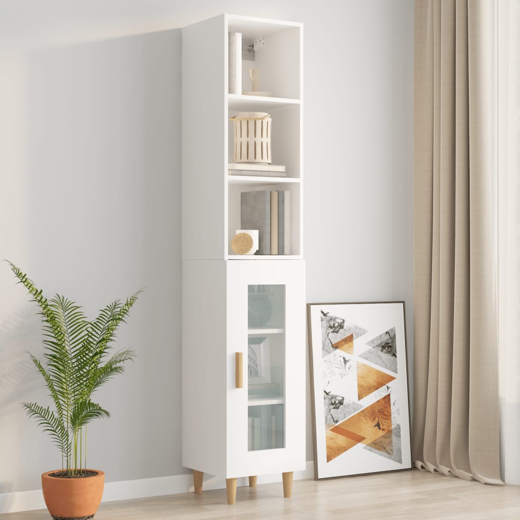 Seinäkaappi valkoinen 34,5x32,5x90 cm tekninen puu - Sisustajankoti.fi