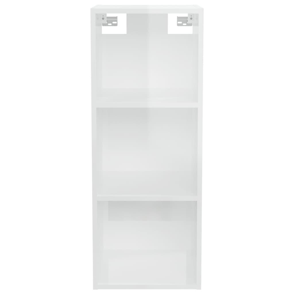 Seinäkaappi korkeakiilto valkoinen 34,5x32,5x90 cm tekninen puu - Sisustajankoti.fi