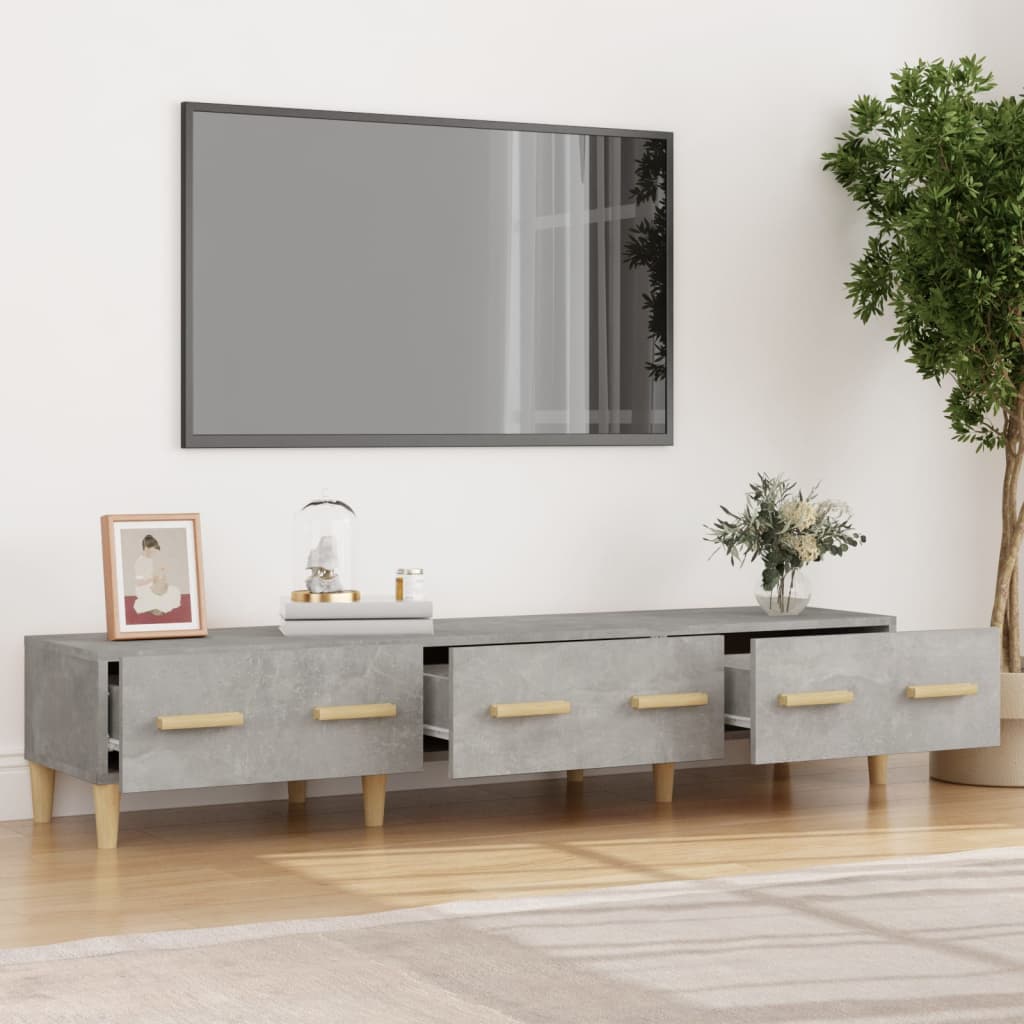 TV-taso betoninharmaa 150x34,5x30 cm tekninen puu - Sisustajankoti.fi