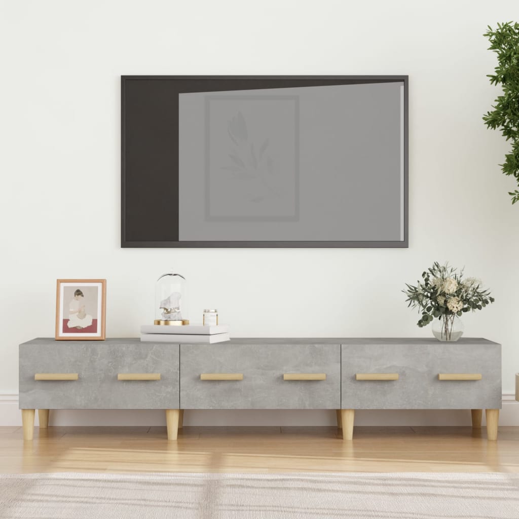 TV-taso betoninharmaa 150x34,5x30 cm tekninen puu - Sisustajankoti.fi