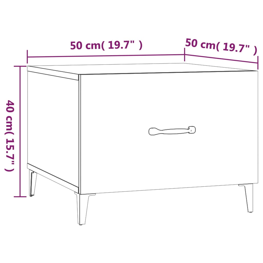 Sohvapöytä metallijaloilla 2 kpl betoninharmaa 50x50x40 cm - Sisustajankoti.fi