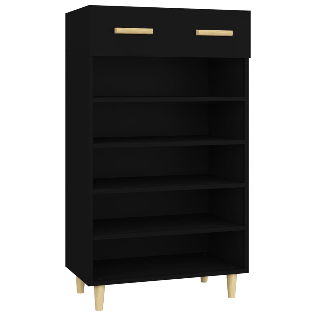 Kenkäkaappi musta 60x35x105 cm tekninen puu - Sisustajankoti.fi