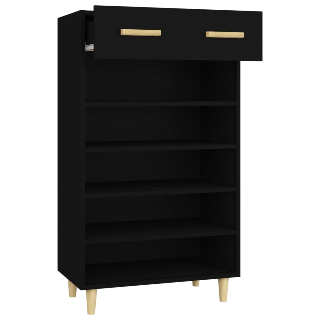 Kenkäkaappi musta 60x35x105 cm tekninen puu - Sisustajankoti.fi