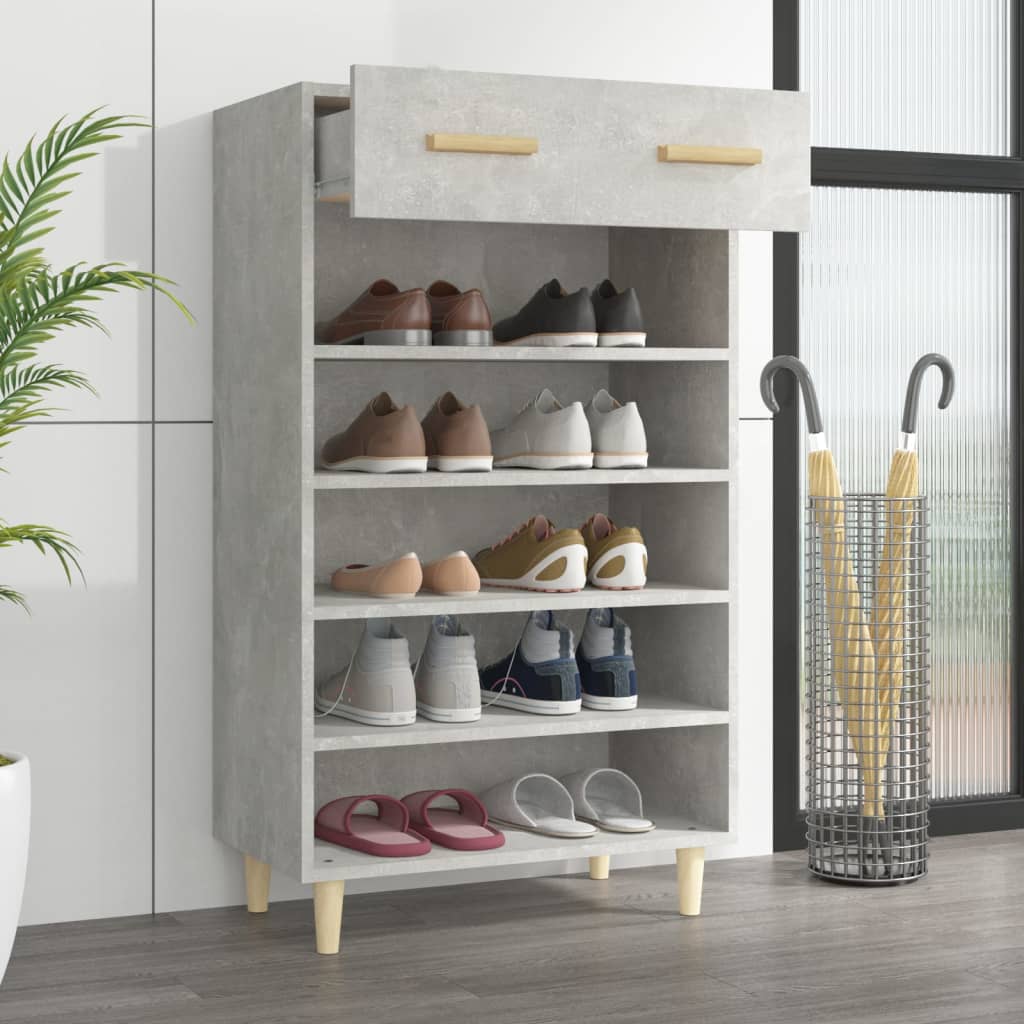 Kenkäkaappi betoninharmaa 60x35x105 cm tekninen puu - Sisustajankoti.fi