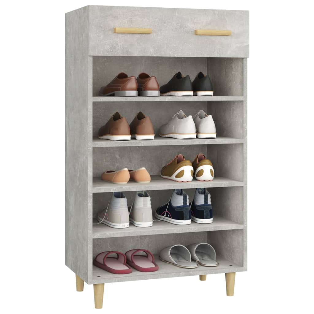 Kenkäkaappi betoninharmaa 60x35x105 cm tekninen puu - Sisustajankoti.fi