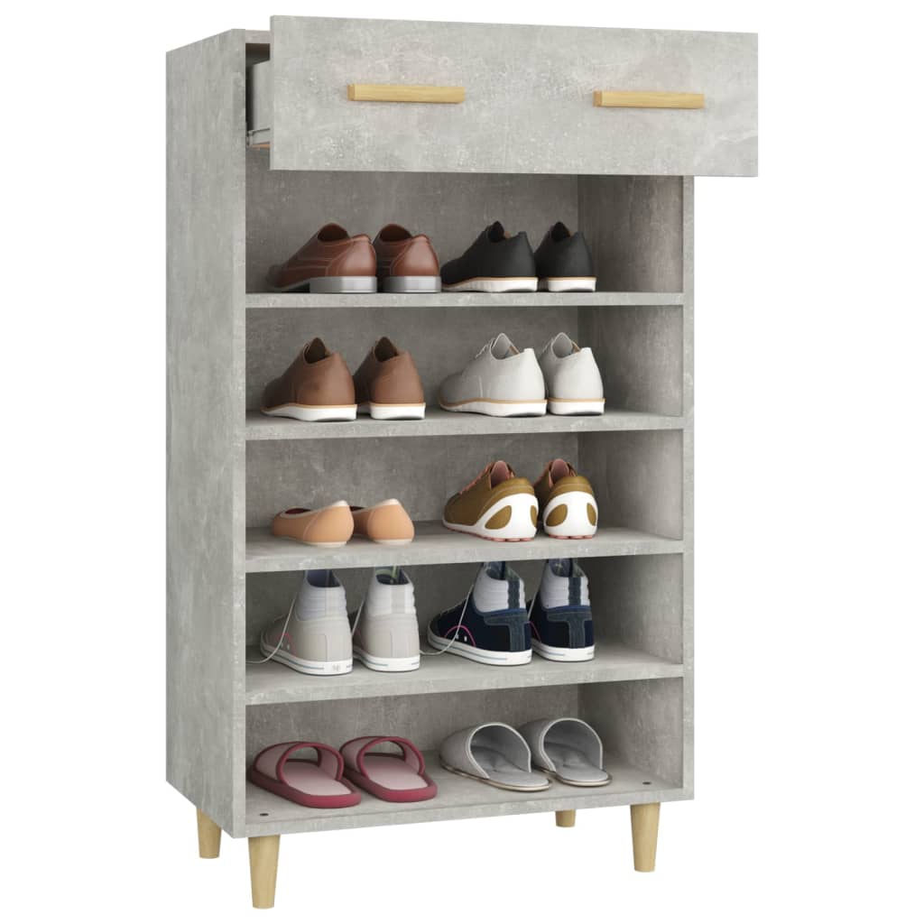 Kenkäkaappi betoninharmaa 60x35x105 cm tekninen puu - Sisustajankoti.fi