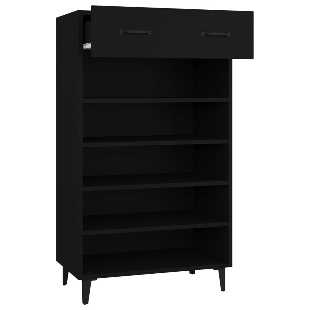 Kenkäkaappi musta 60x35x105 cm tekninen puu - Sisustajankoti.fi