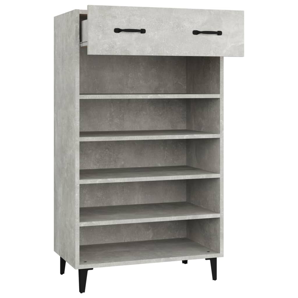 Kenkäkaappi betoninharmaa 60x35x105 cm tekninen puu - Sisustajankoti.fi