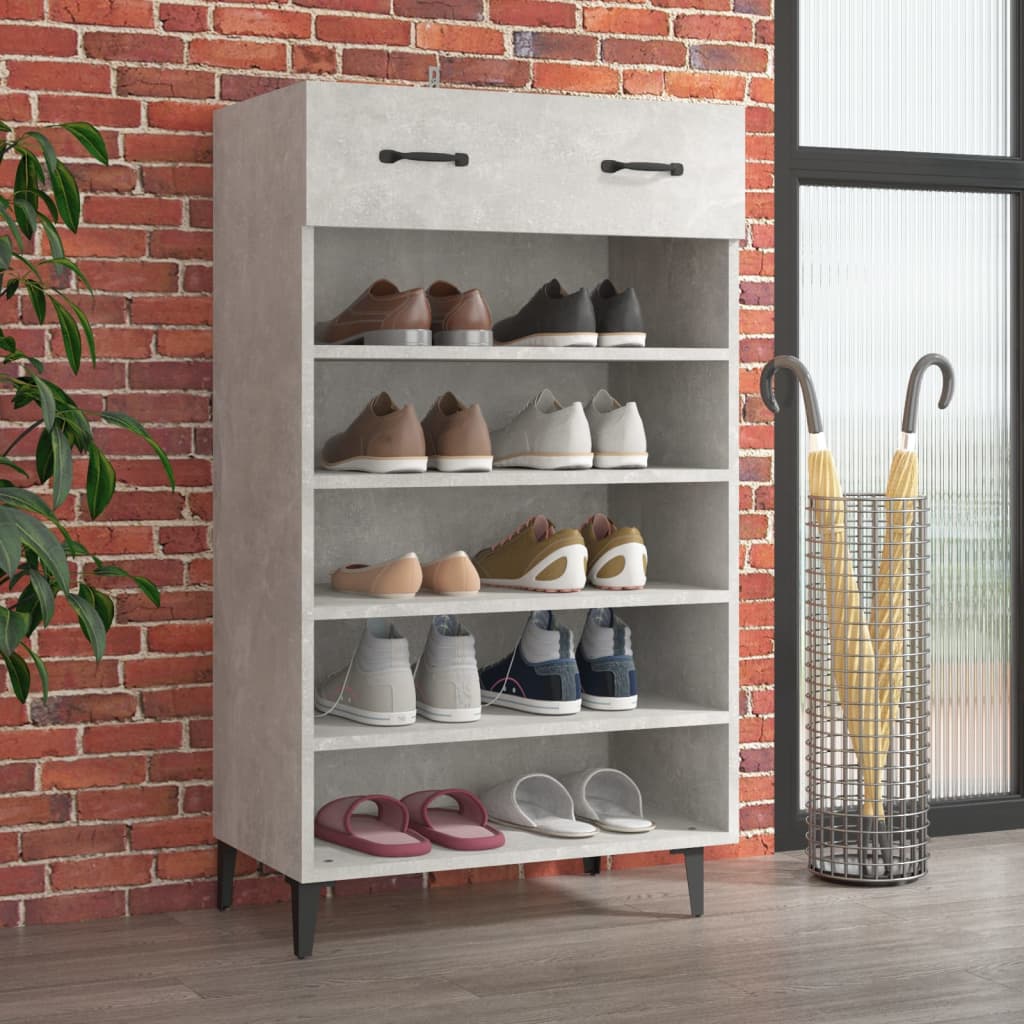 Kenkäkaappi betoninharmaa 60x35x105 cm tekninen puu - Sisustajankoti.fi