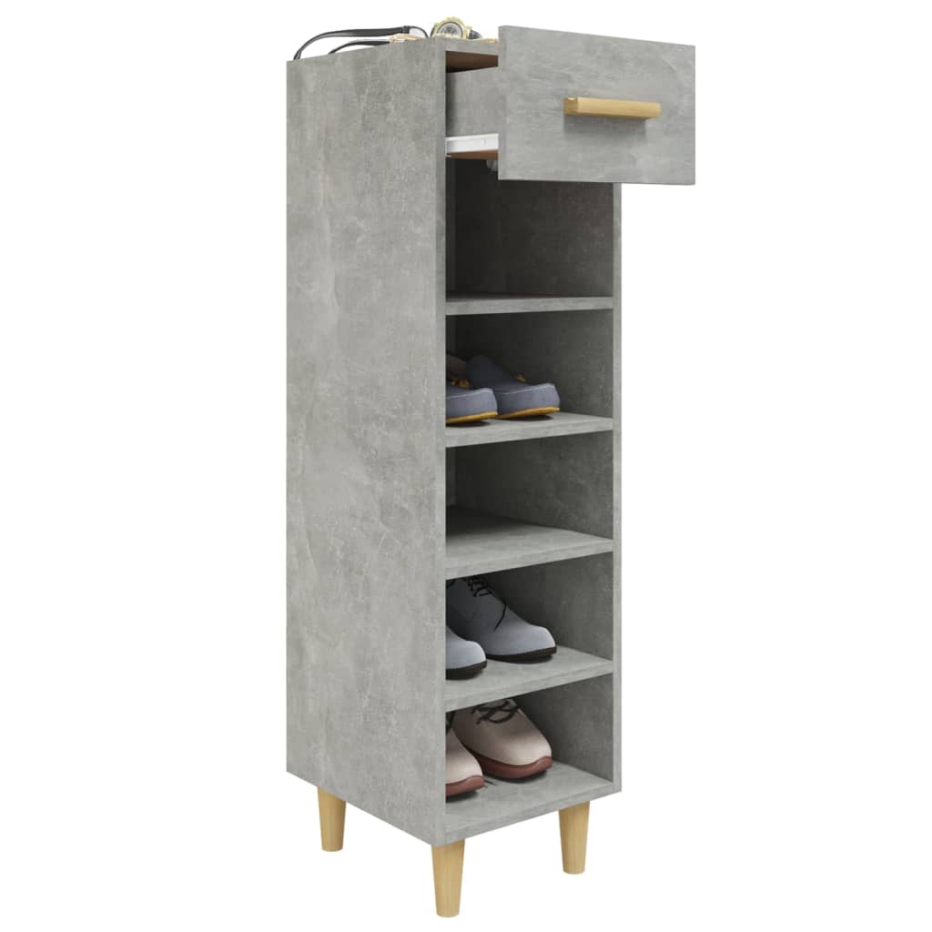 Kenkäkaappi betoninharmaa 30x35x105 cm tekninen puu - Sisustajankoti.fi