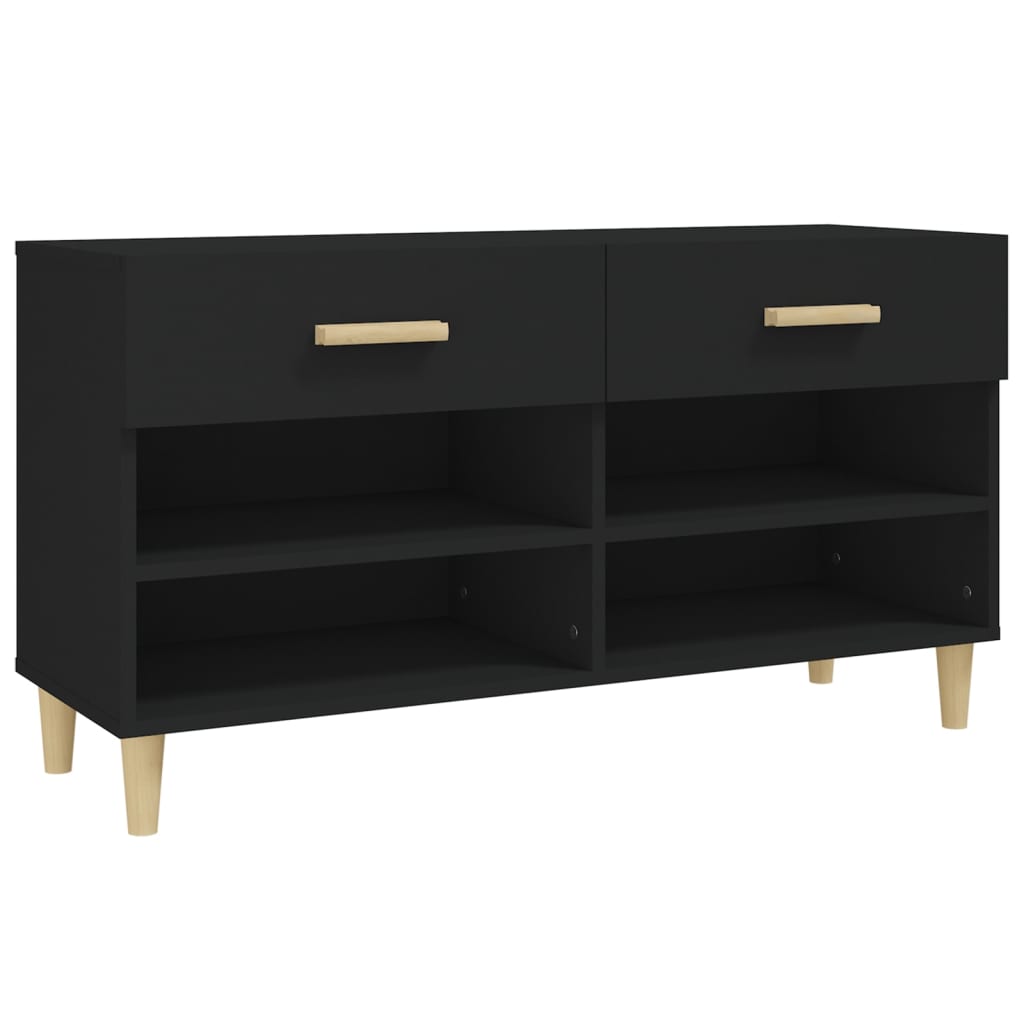 Kenkäkaappi musta 102x35x55 cm tekninen puu - Sisustajankoti.fi