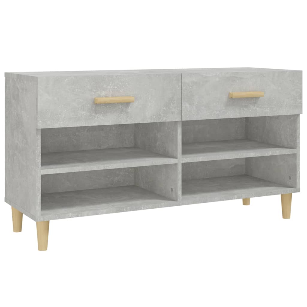 Kenkäkaappi betoninharmaa 102x35x55 cm tekninen puu - Sisustajankoti.fi