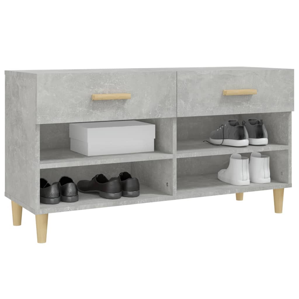 Kenkäkaappi betoninharmaa 102x35x55 cm tekninen puu - Sisustajankoti.fi
