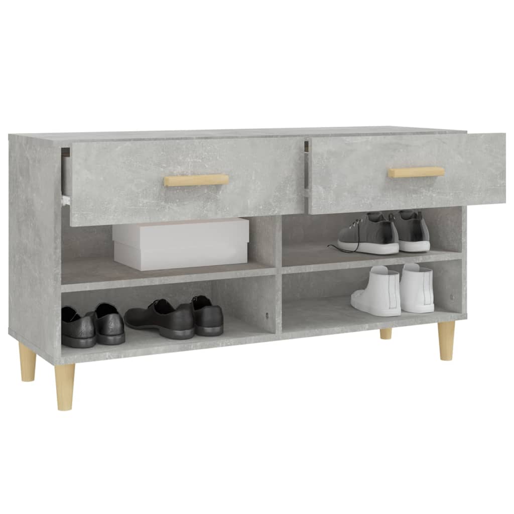 Kenkäkaappi betoninharmaa 102x35x55 cm tekninen puu - Sisustajankoti.fi