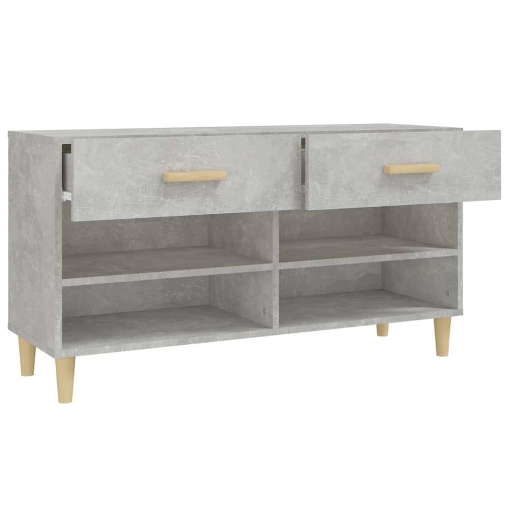 Kenkäkaappi betoninharmaa 102x35x55 cm tekninen puu - Sisustajankoti.fi