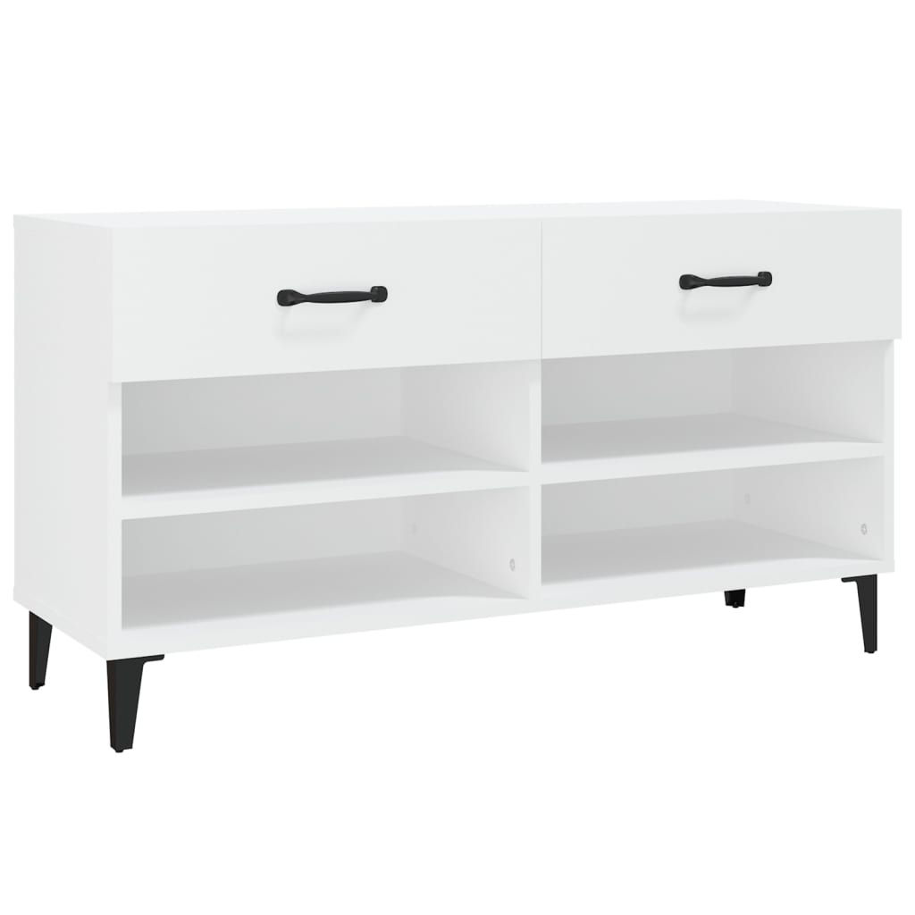 Kenkäkaappi valkoinen 102x35x55 cm tekninen puu - Sisustajankoti.fi