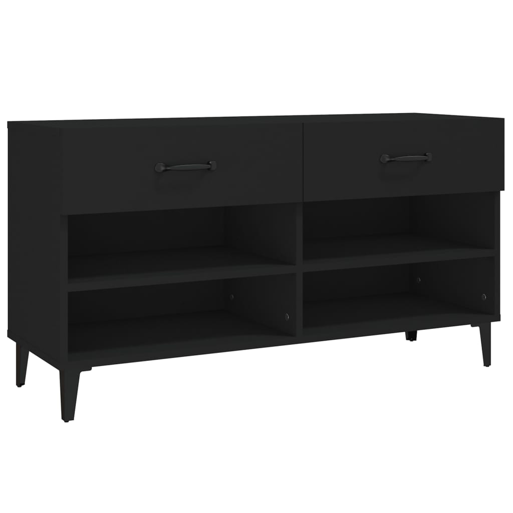 Kenkäkaappi musta 102x35x55 cm tekninen puu - Sisustajankoti.fi