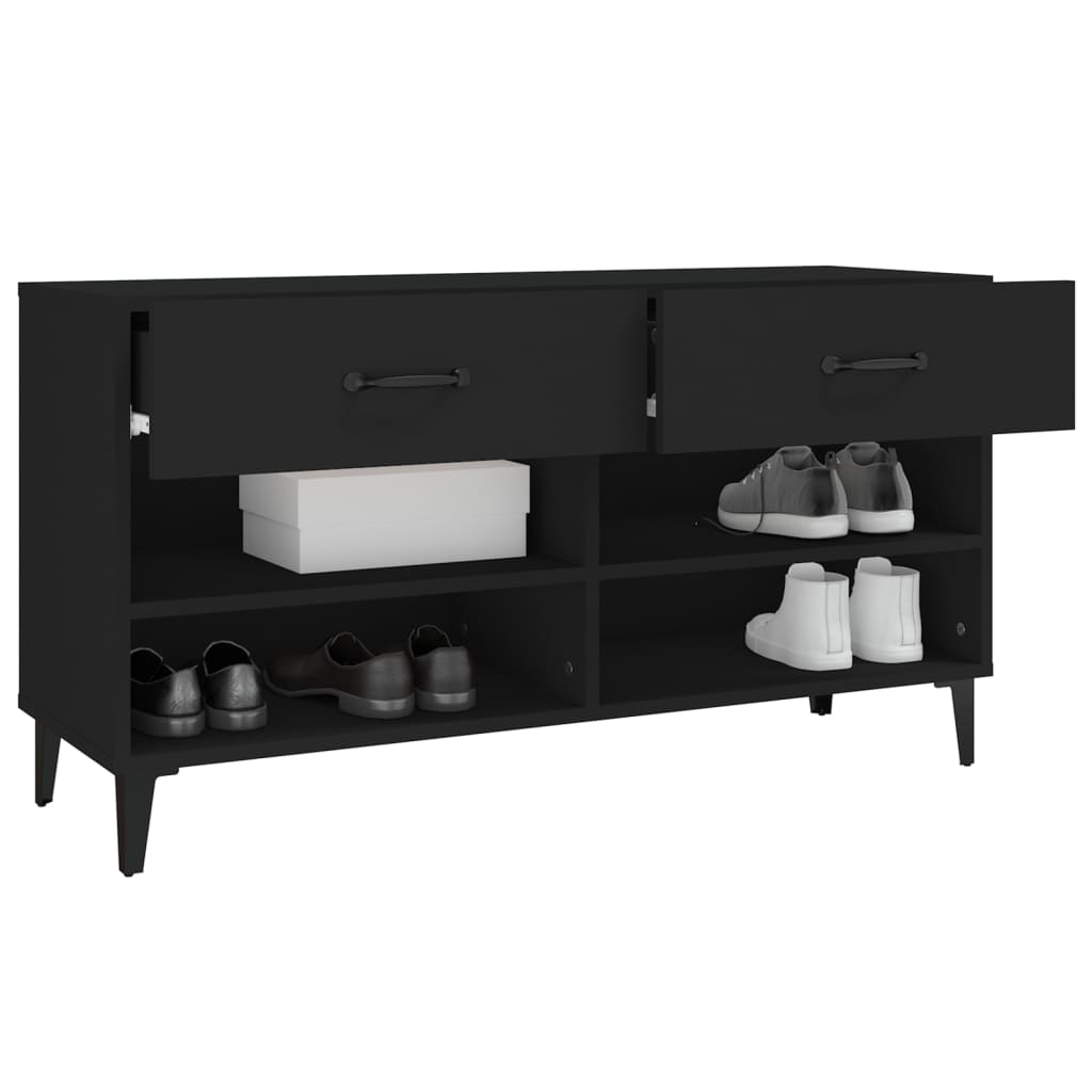 Kenkäkaappi musta 102x35x55 cm tekninen puu - Sisustajankoti.fi