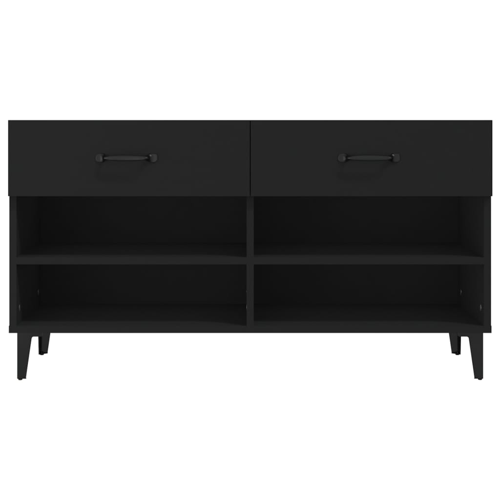 Kenkäkaappi musta 102x35x55 cm tekninen puu - Sisustajankoti.fi