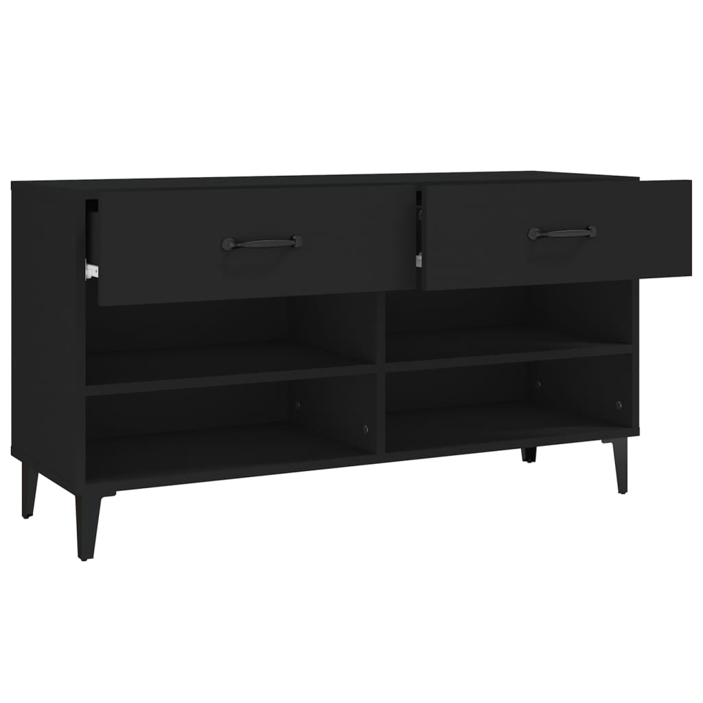 Kenkäkaappi musta 102x35x55 cm tekninen puu - Sisustajankoti.fi