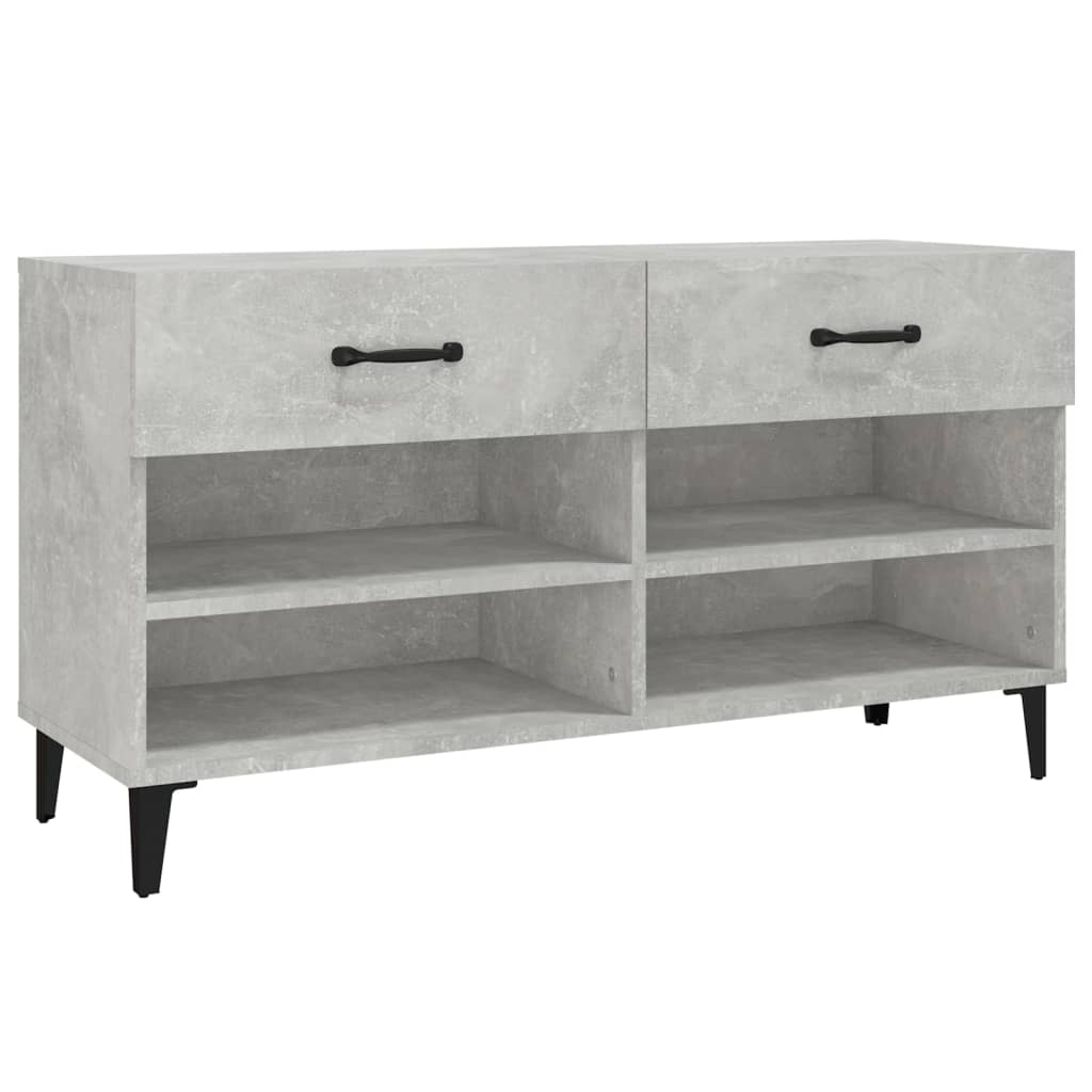 Kenkäkaappi betoninharmaa 102x35x55 cm tekninen puu - Sisustajankoti.fi