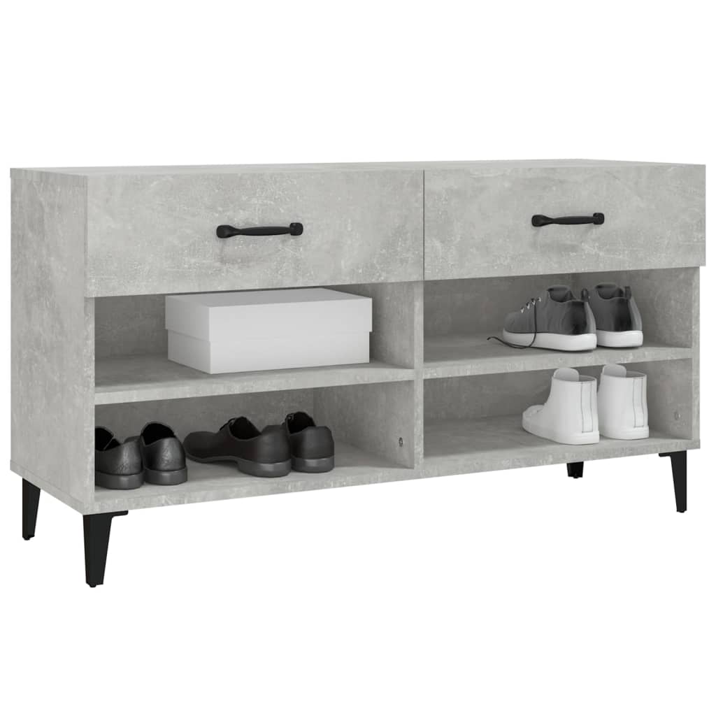 Kenkäkaappi betoninharmaa 102x35x55 cm tekninen puu - Sisustajankoti.fi