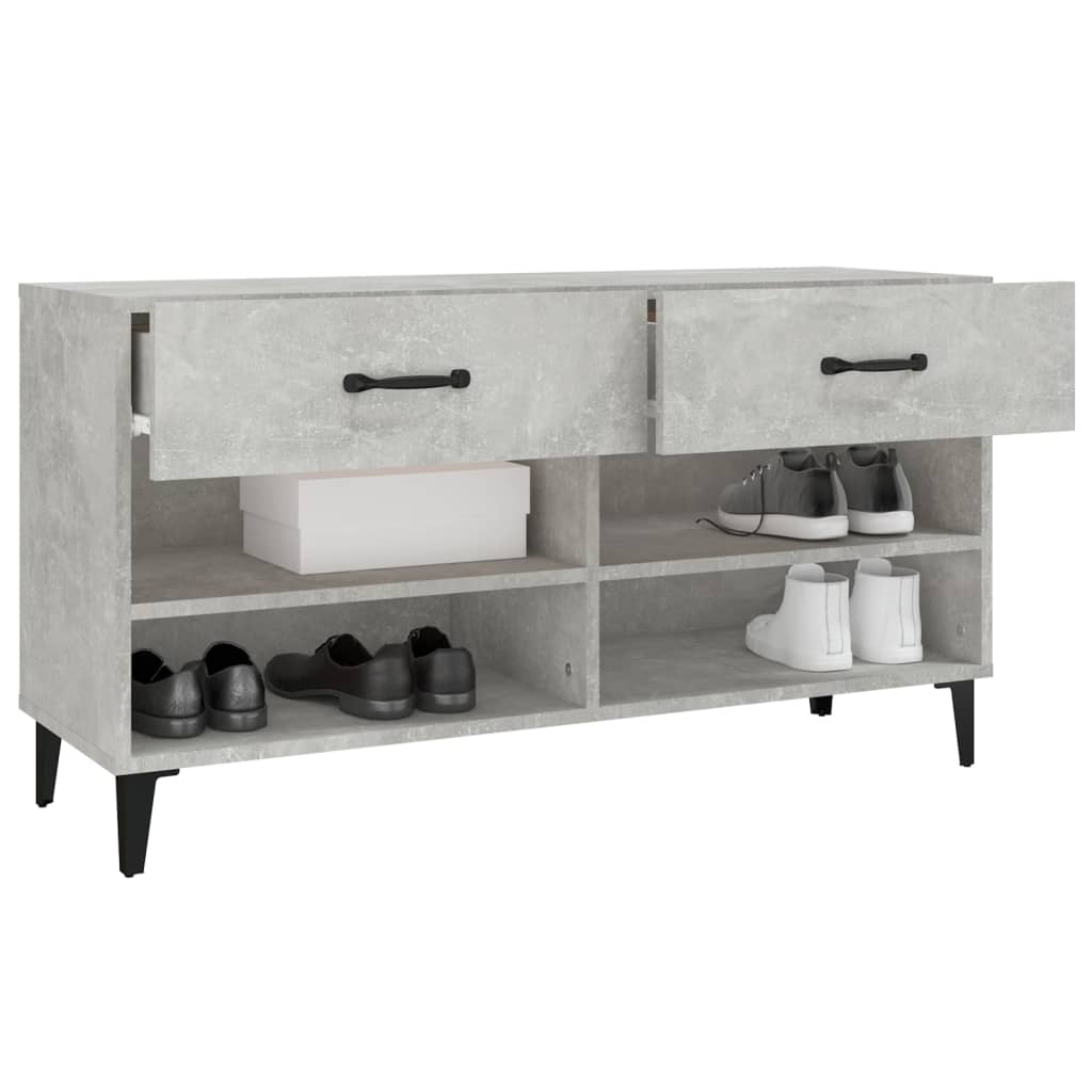 Kenkäkaappi betoninharmaa 102x35x55 cm tekninen puu - Sisustajankoti.fi