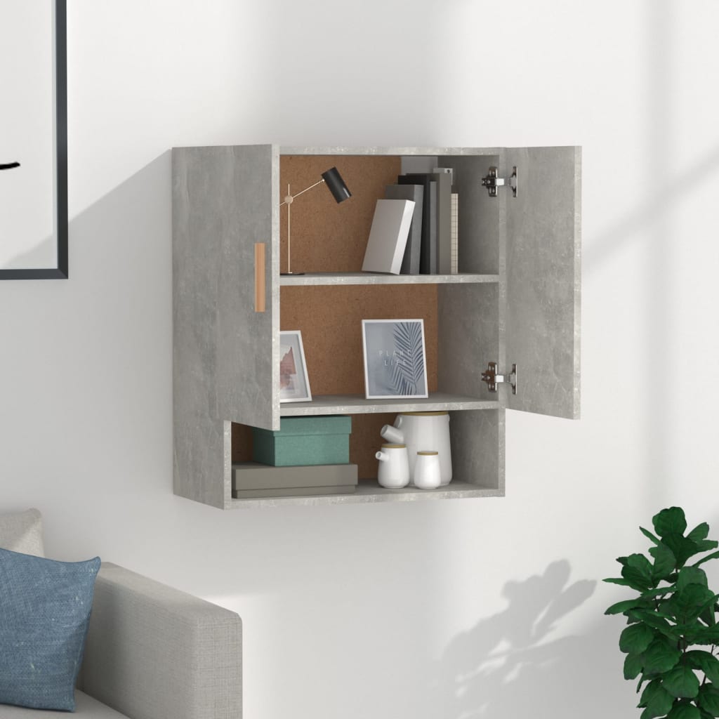 Seinäkaappi betoninharmaa 60x31x70 cm tekninen puu - Sisustajankoti.fi