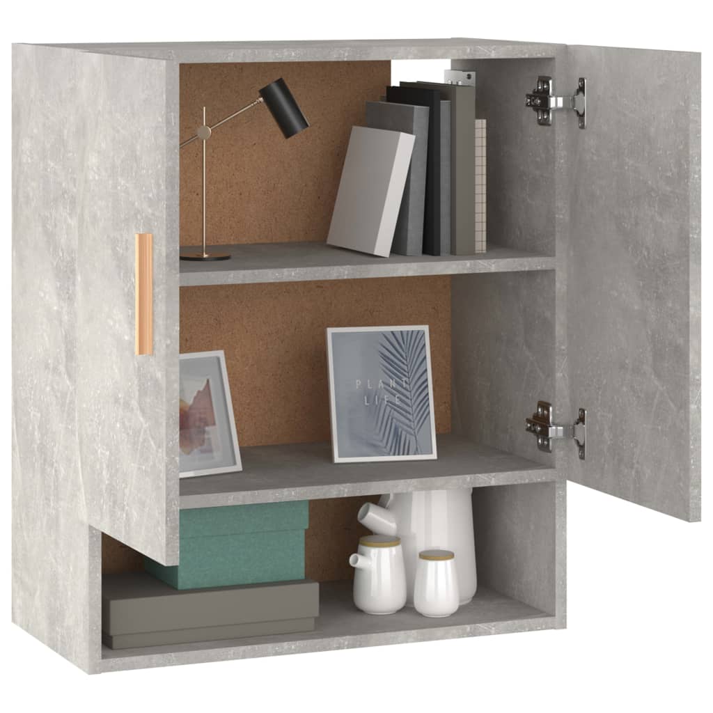 Seinäkaappi betoninharmaa 60x31x70 cm tekninen puu - Sisustajankoti.fi