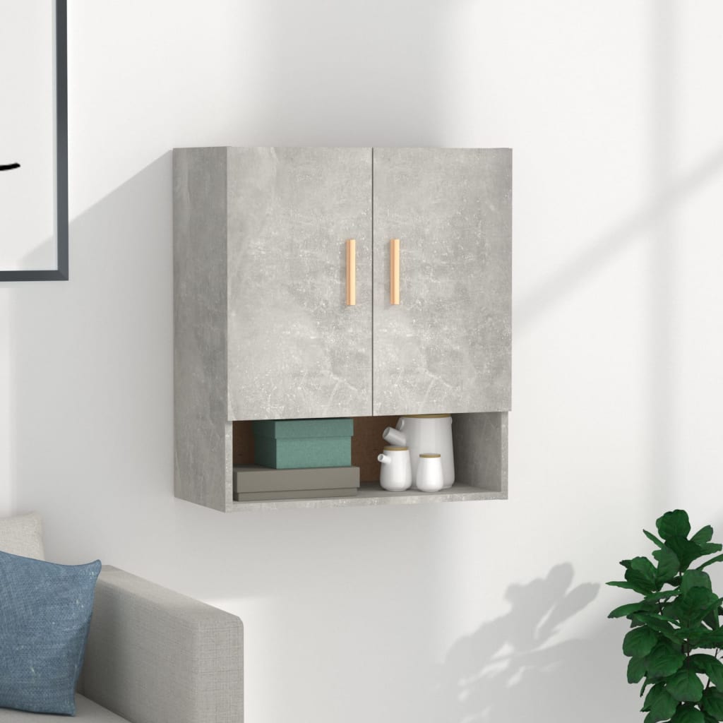 Seinäkaappi betoninharmaa 60x31x70 cm tekninen puu - Sisustajankoti.fi