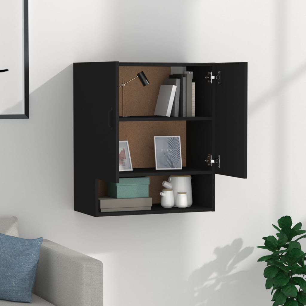 Seinäkaappi musta 60x31x70 cm tekninen puu - Sisustajankoti.fi