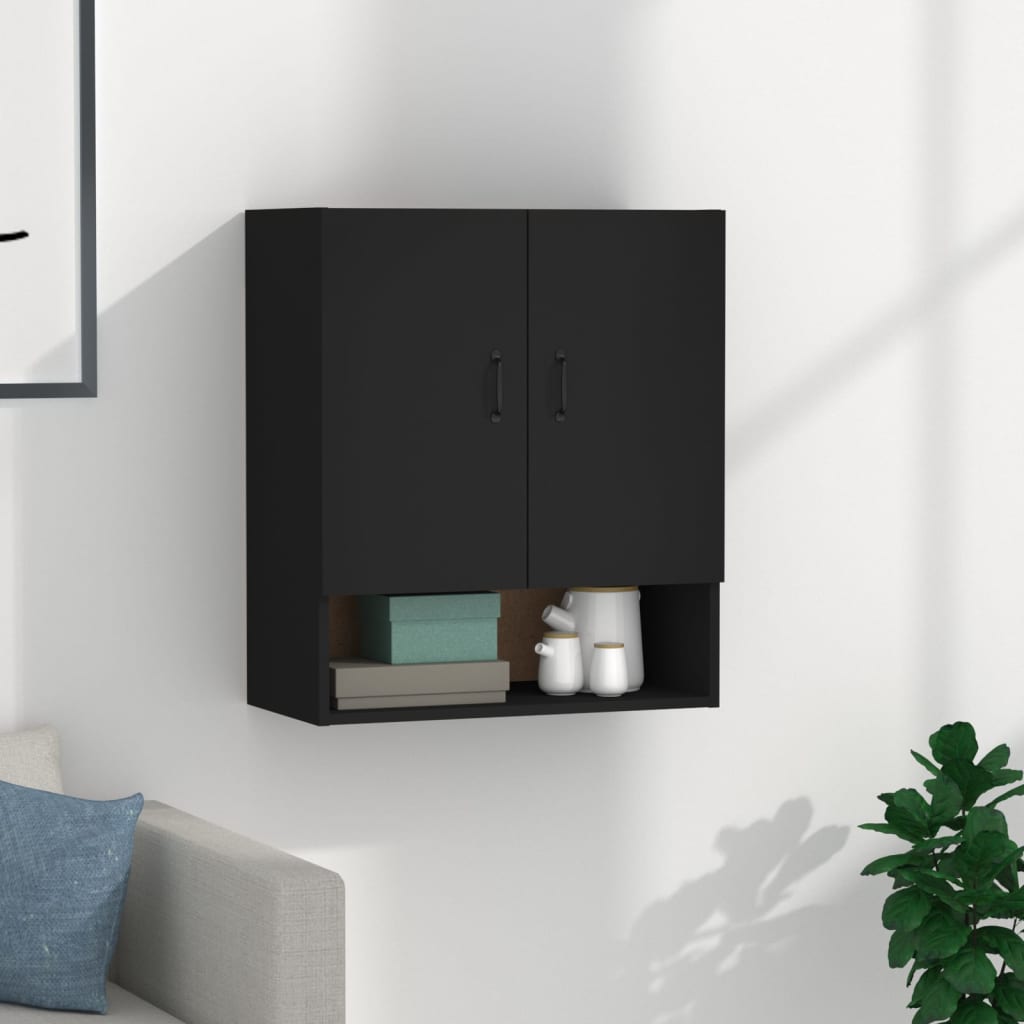 Seinäkaappi musta 60x31x70 cm tekninen puu - Sisustajankoti.fi