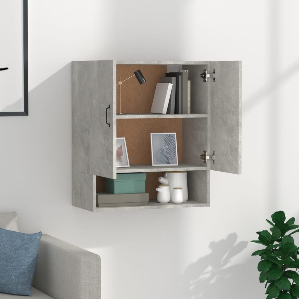Seinäkaappi betoninharmaa 60x31x70 cm tekninen puu - Sisustajankoti.fi