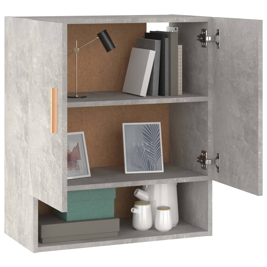 Seinäkaappi betoninharmaa 60x31x70 cm tekninen puu - Sisustajankoti.fi