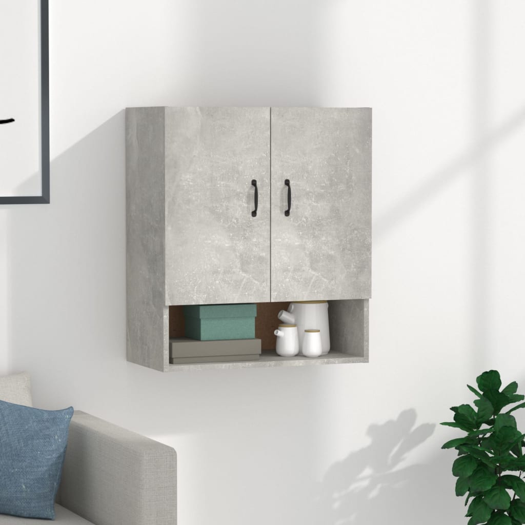 Seinäkaappi betoninharmaa 60x31x70 cm tekninen puu - Sisustajankoti.fi
